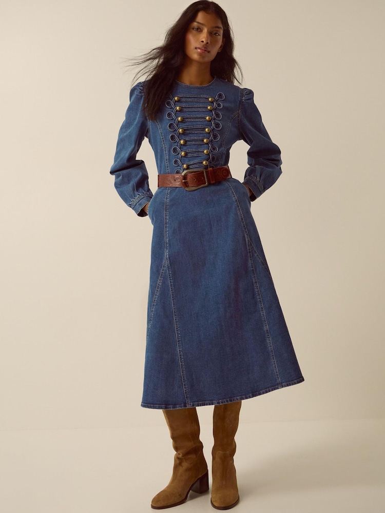 Monsoon Military Denim Midi Dress - Slika 1 iz 4