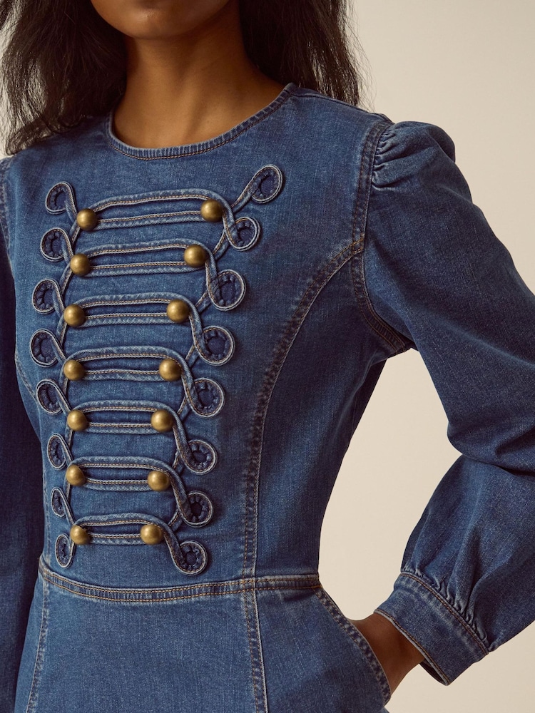 Monsoon Military Denim Midi Dress - Slika 2 iz 4