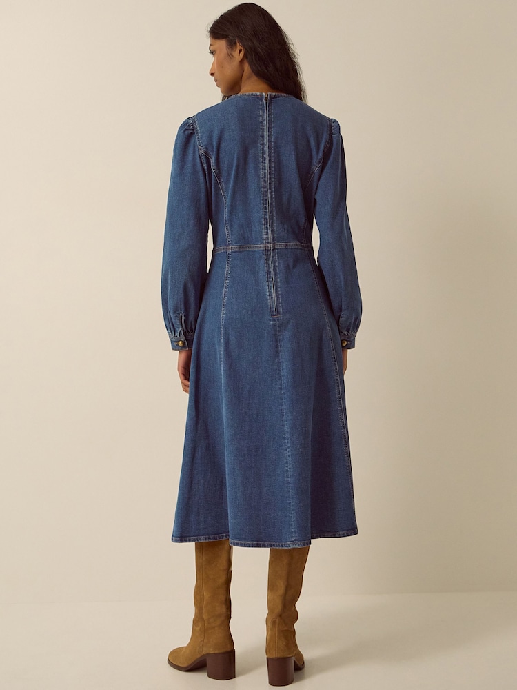 Monsoon Military Denim Midi Dress - Slika 4 iz 4