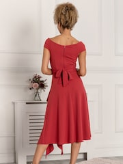 Jolie Moi Red Desiree Frill Fit & Flare Dress - Image 2 of 6