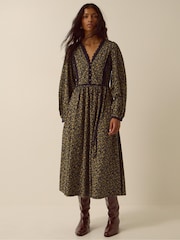 Monsoon Sophie Floral Print Jersey Midi Dress - Imaginea 1 din 4