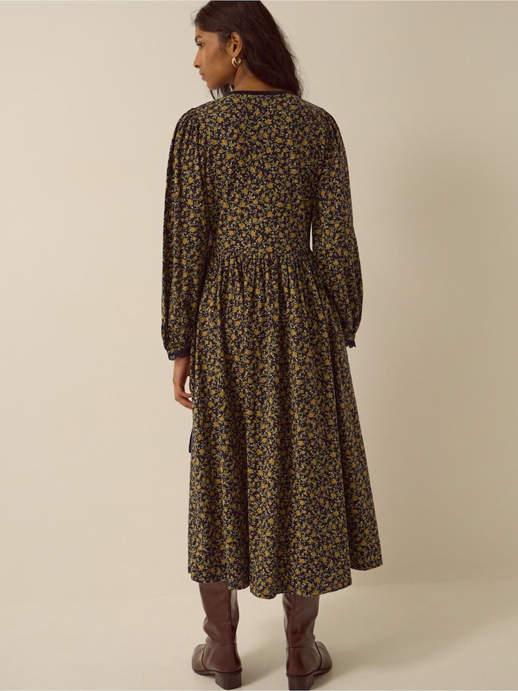 Monsoon Sophie Floral Print Jersey Midi Dress - Imaginea 2 din 4