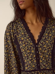 Monsoon Sophie Floral Print Jersey Midi Dress - Imaginea 4 din 4