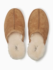 UGG Chestnut Brown Faux Fur Lined Scuff Slippers - Image 4 of 5