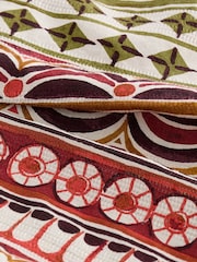Multi Geo Tile Print Linen Blend V-Neck Summer Top - Image 6 of 6