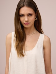 Ecru Cream Sleeveless Scoop Cami Top - Image 4 of 7