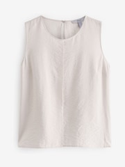 Ecru Sleeveless Crinkle Vest Top - Image 6 of 7
