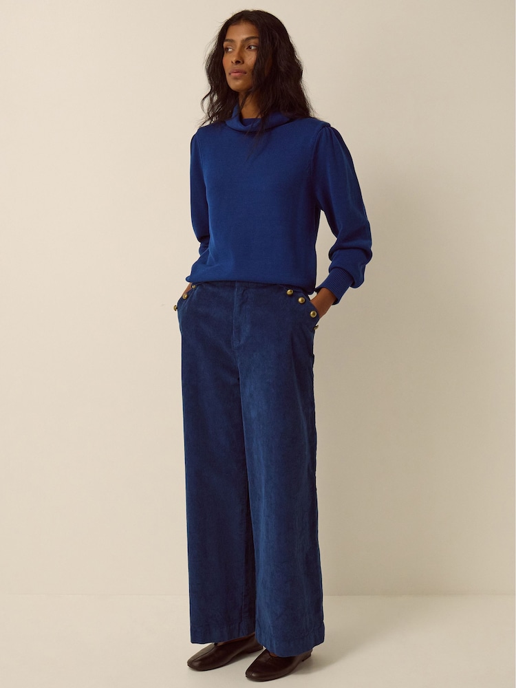 Monsoon Blue Lucy Corduroy Wide Leg Trousers - Image 1 of 4 Monsoon Blue Lucy Corduroy Wide Leg Trousers - Image 1 of 4