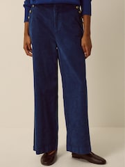 Monsoon Blue Lucy Corduroy Wide Leg Trousers - Image 4 of 4