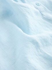 Light Blue 100% Linen Long Sleeve Shirt - Image 6 of 6