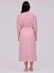 Loungeable Pink Rib Lightweight Dressing Gown - Image 2 of 4