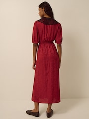 Monsoon Tiana Collared Floral Jacquard Midi Dress - Εικόνα 2 από 4