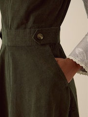 Monsoon Green Ella Sleeveless Corduroy Midi Dress - Image 2 of 4