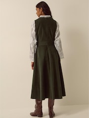 Monsoon Green Ella Sleeveless Corduroy Midi Dress - Image 4 of 4