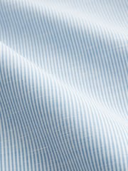 Blue Stripe Printed Linen Blend Shirt - Image 6 of 6