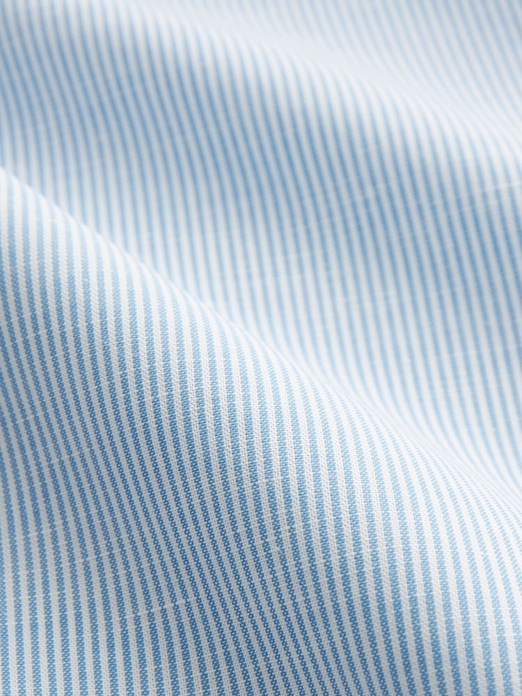 Blue Stripe Printed Linen Blend Shirt - Image 6 of 6