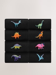 Bright Dinosaur Fun Embroidered Socks 8 Pack - Image 1 of 11