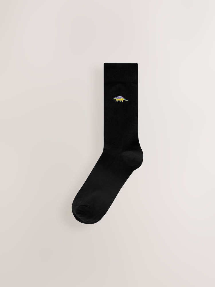 Bright Dinosaur Fun Embroidered Socks 8 Pack - Image 10 of 11