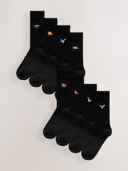 Bright Dinosaur Fun Embroidered Socks 8 Pack - Image 2 of 11