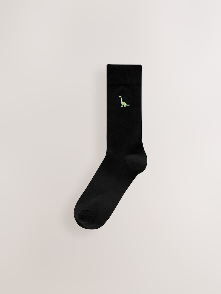 Bright Dinosaur Fun Embroidered Socks 8 Pack - Image 5 of 11