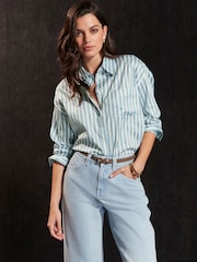 Light Blue/White Stripe Oversized Shirt - Image 2 of 6