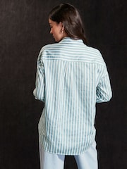Light Blue/White Stripe Oversized Shirt - Image 3 of 6