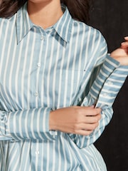 Light Blue/White Stripe Oversized Shirt - Image 4 of 6