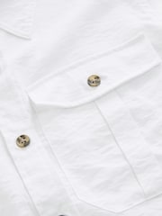 White Long Sleeve Utility Pocket Shirt - Image 7 of 7