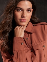 Rust Brown Long Sleeve Utility Pocket Shirt - Image 5 of 7