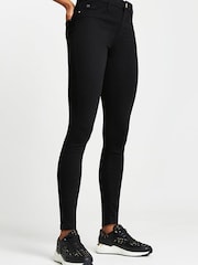River Island Black Molly Mid Rise Skinny Jean - Image 1 of 5