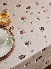 Abwischbare Weihnachts-Tischdecke mit Lebkuchenmotiv - Bild 2 von 3
