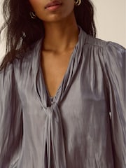 Monsoon Grey Pussybow Blouse - Image 3 of 4