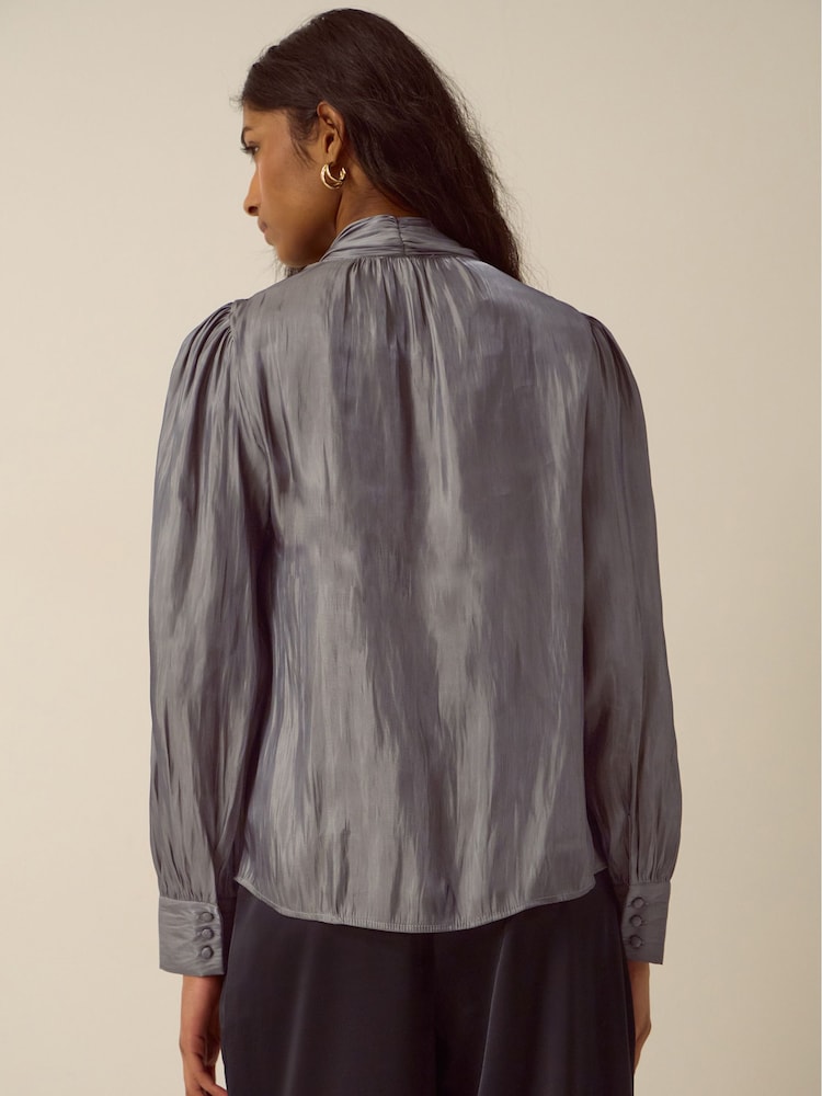 Monsoon Grey Pussybow Blouse - Image 4 of 4 Monsoon Grey Pussybow Blouse - Image 4 of 4