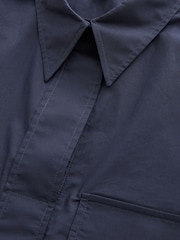 Navy Blue 100% Cotton Poplin Short Sleeve Utility Shirt - Image 7 of 8