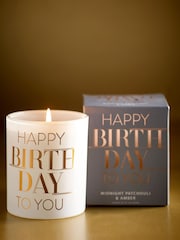 White/Gold Happy Birthday Balloon Scented Candle - Image 1 of 2