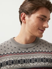Dark Grey Dog Wrap Crew Neck Regular Knitted Christmas Jumper - Image 4 of 7