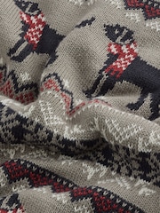 Dark Grey Dog Wrap Crew Neck Regular Knitted Christmas Jumper - Image 7 of 7