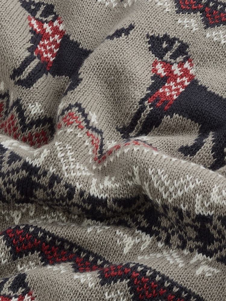 Dark Grey Dog Wrap Crew Neck Regular Knitted Christmas Jumper - Image 7 of 7