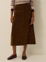 Monsoon Green Malika Corduroy Midi Skirt - Image 1 of 4