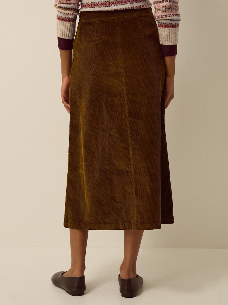 Monsoon Green Malika Corduroy Midi Skirt - Image 2 of 4 Monsoon Green Malika Corduroy Midi Skirt - Image 2 of 4
