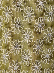 South Beach Green Crochet Floral Sequin Maxi Skirt - Image 6 of 6
