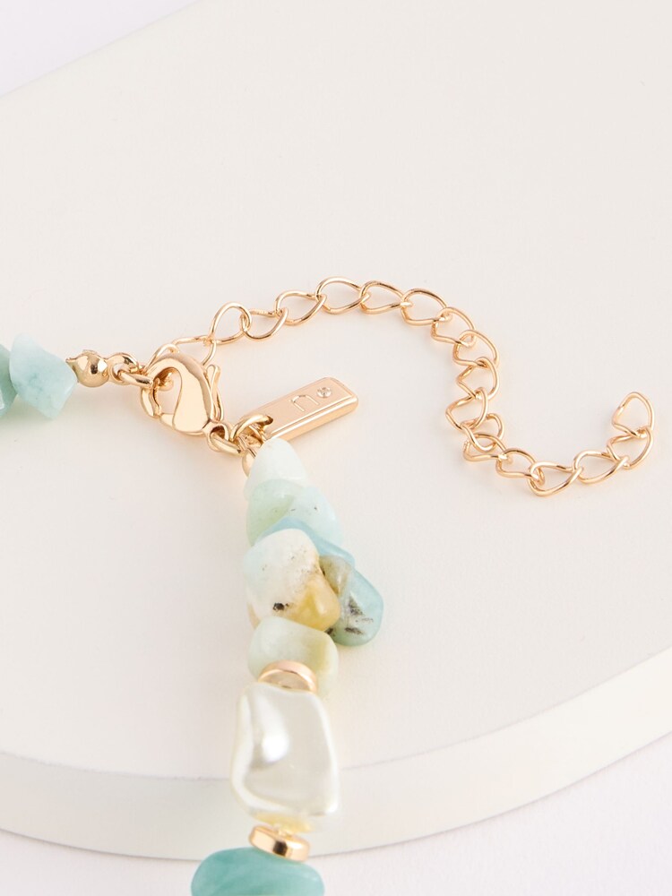 Turquoise Blue Stone Anklet - Image 4 of 4 Turquoise Blue Stone Anklet - Image 4 of 4