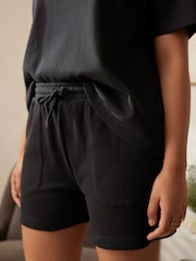 Black Waffle Short Set Pyjamas - Image 10 of 14
