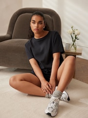 Black Waffle Short Set Pyjamas - Image 3 of 14