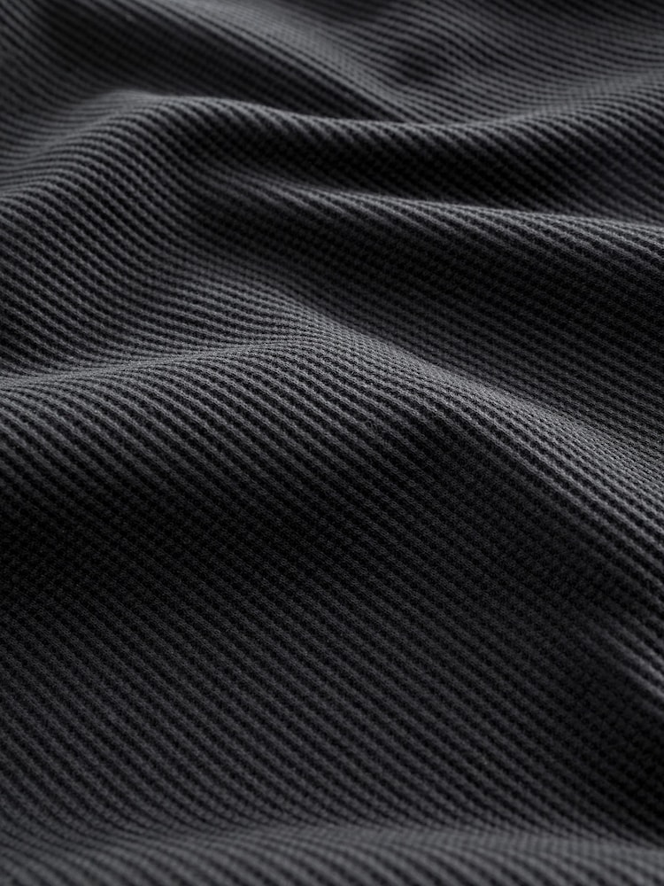 Black Waffle Short Set Pyjamas - Image 4 of 4