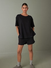 Black Waffle Short Set Pyjamas - Image 6 of 14