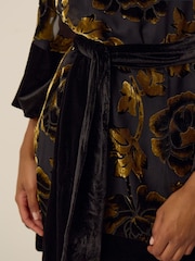 Monsoon Gold Octavia Floral Devoré Tunic Dress - Image 4 of 4