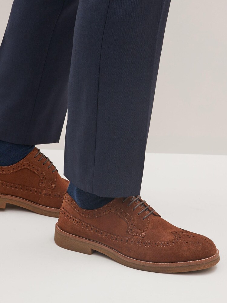 Tan Brown Suede Brogues - Image 1 of 7