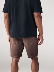 Rust Brown Garment Dye Denim Shorts - Image 2 of 9