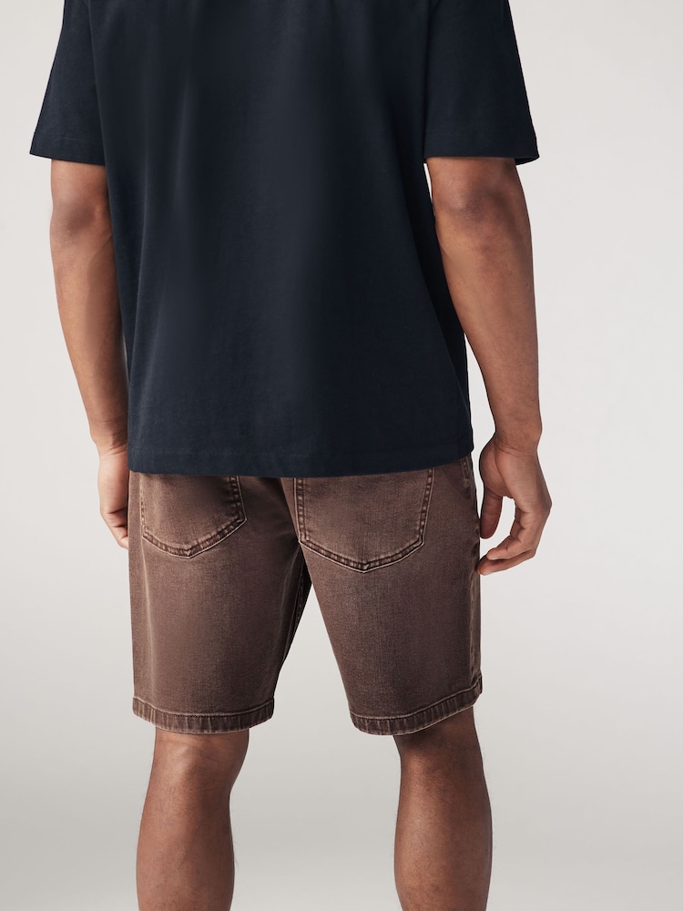 Rust Brown Garment Dye Denim Shorts - Image 2 of 9 Rust Brown Garment Dye Denim Shorts - Image 2 of 9